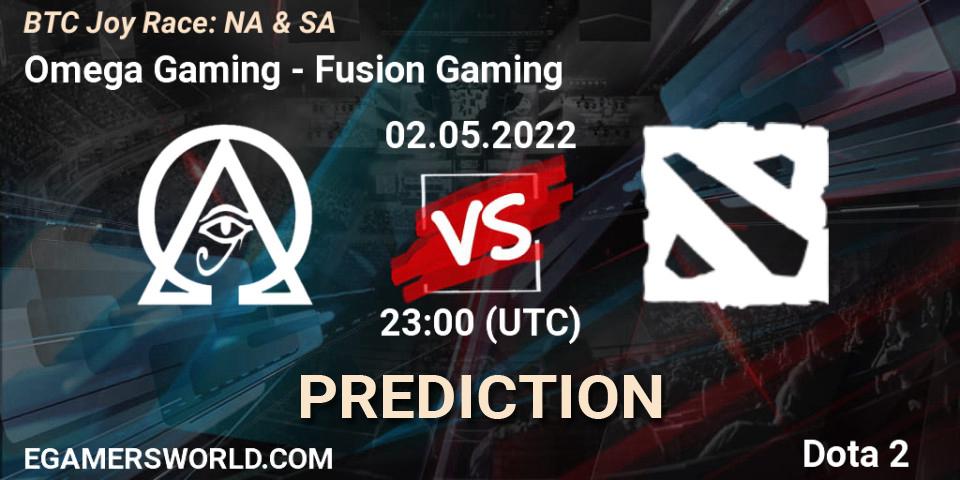 Omega Gaming - Fusion Gaming: ennuste. 07.05.2022 at 23:00, Dota 2, BTC Joy Race: NA & SA