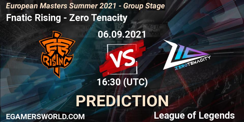 Fnatic Rising - Zero Tenacity: ennuste. 06.09.21, LoL, European Masters Summer 2021 - Group Stage