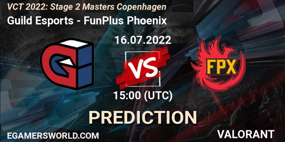 Guild Esports - FunPlus Phoenix: ennuste. 16.07.2022 at 15:15, VALORANT, VCT 2022: Stage 2 Masters Copenhagen