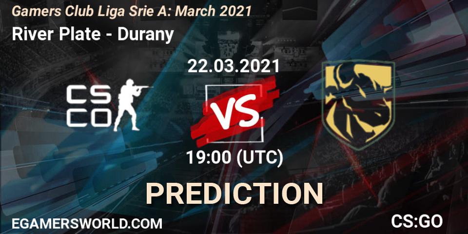 River Plate - Durany: ennuste. 22.03.2021 at 19:00, Counter-Strike (CS2), Gamers Club Liga Série A: March 2021