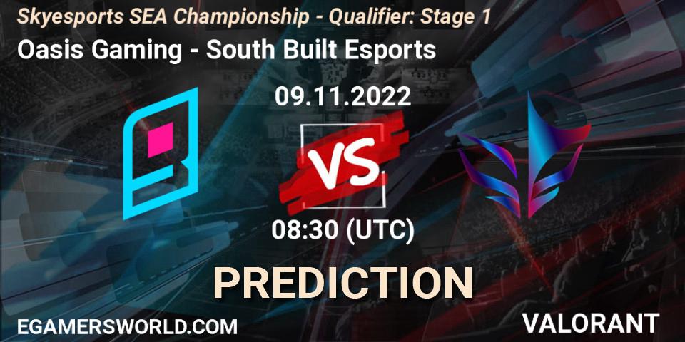 Oasis Gaming - South Built Esports: ennuste. 09.11.2022 at 08:30, VALORANT, Skyesports SEA Championship - Qualifier: Stage 1