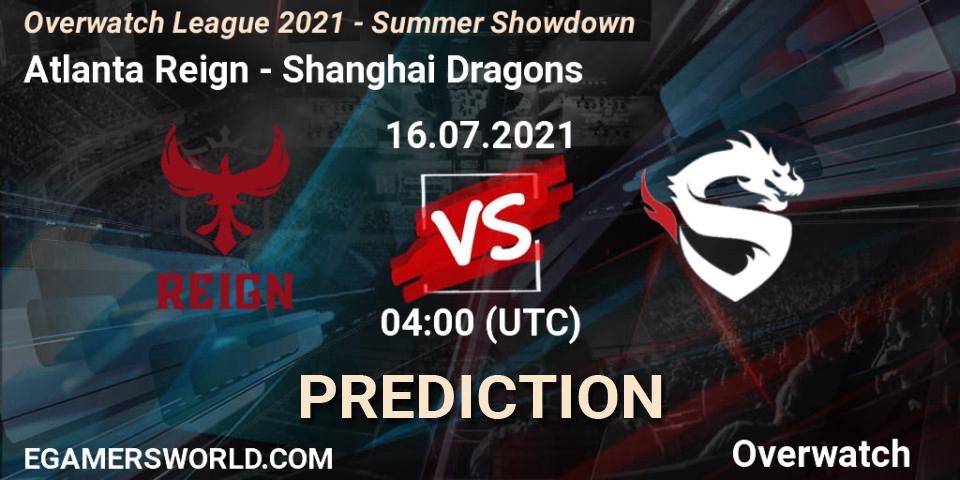 Atlanta Reign - Shanghai Dragons: ennuste. 16.07.2021 at 02:30, Overwatch, Overwatch League 2021 - Summer Showdown