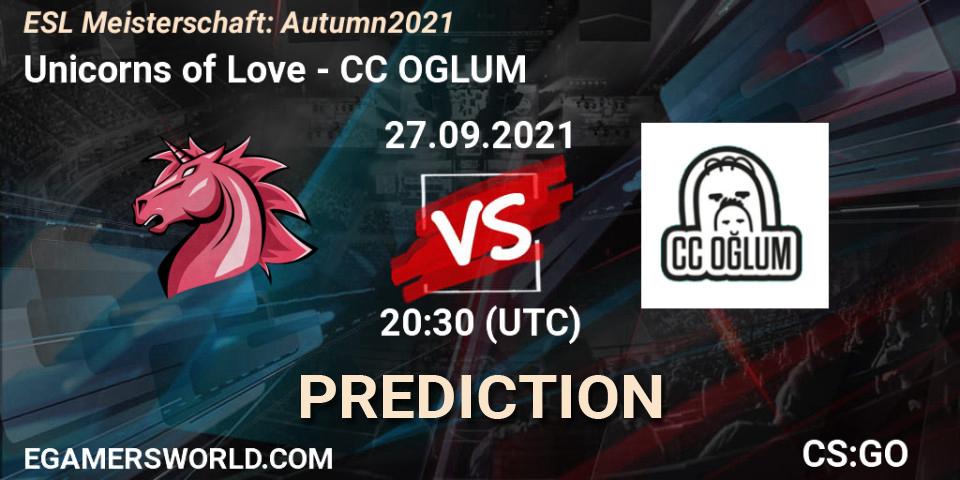 Unicorns of Love - CC OGLUM: ennuste. 27.09.2021 at 20:30, Counter-Strike (CS2), ESL Meisterschaft: Autumn 2021