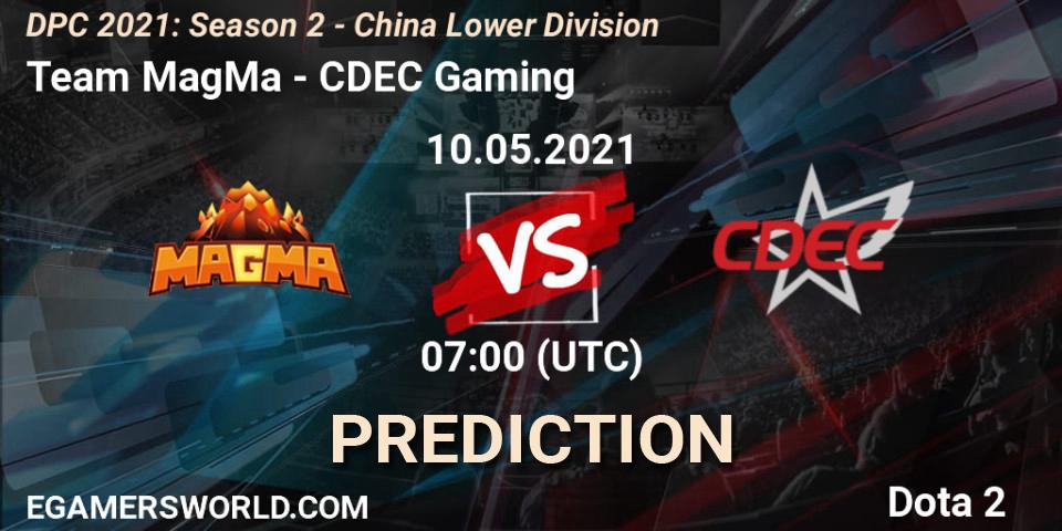 Team MagMa - CDEC Gaming: ennuste. 10.05.2021 at 06:55, Dota 2, DPC 2021: Season 2 - China Lower Division