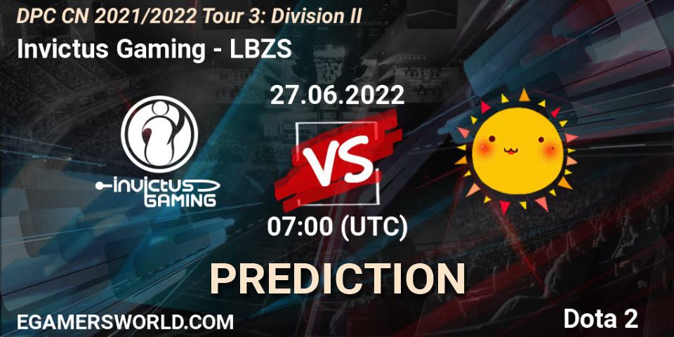 Invictus Gaming - LBZS: ennuste. 27.06.2022 at 08:00, Dota 2, DPC CN 2021/2022 Tour 3: Division II