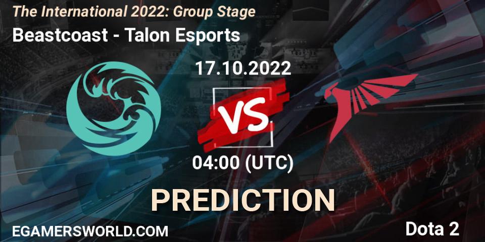 Beastcoast - Talon Esports: ennuste. 17.10.2022 at 04:39, Dota 2, The International 2022: Group Stage
