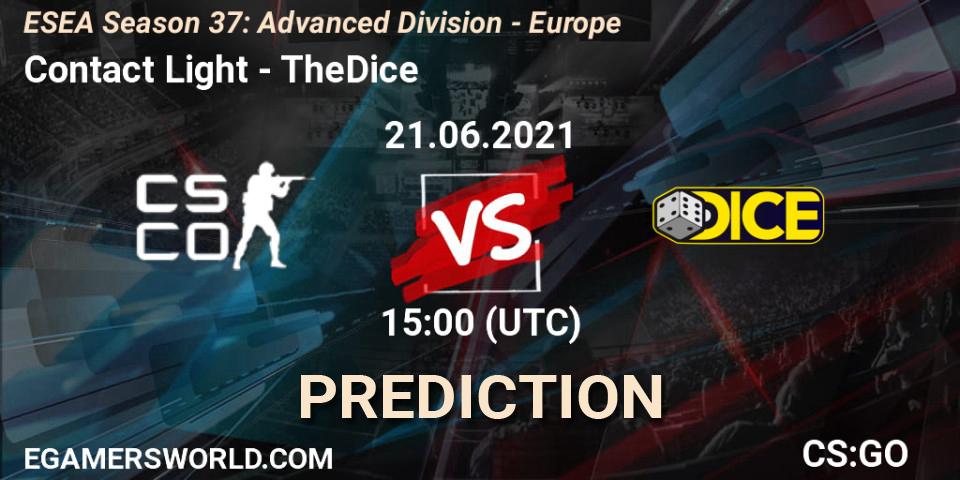 Contact Light - TheDice: ennuste. 21.06.2021 at 15:00, Counter-Strike (CS2), ESEA Season 37: Advanced Division - Europe