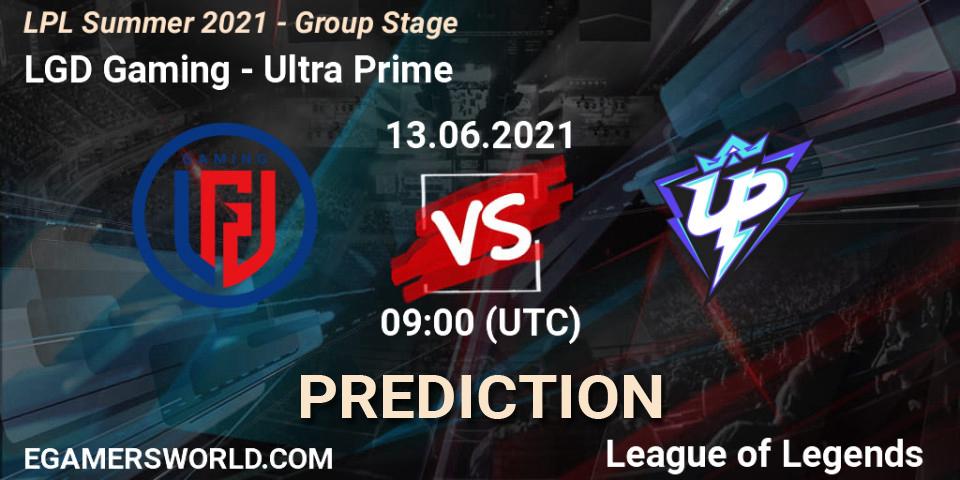 LGD Gaming - Ultra Prime: ennuste. 13.06.2021 at 09:00, LoL, LPL Summer 2021 - Group Stage