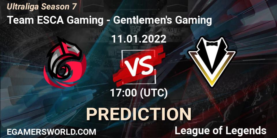 Team ESCA Gaming - Gentlemen's Gaming: ennuste. 11.01.2022 at 17:00, LoL, Ultraliga Season 7