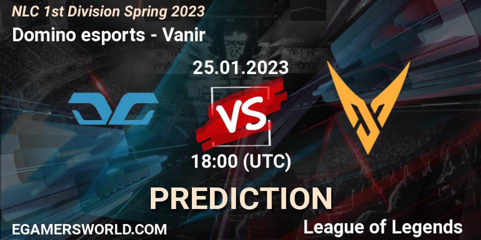 Domino esports - Vanir: ennuste. 25.01.2023 at 18:00, LoL, NLC 1st Division Spring 2023