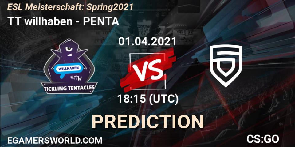 TT willhaben - PENTA: ennuste. 30.04.21, CS2 (CS:GO), ESL Meisterschaft: Spring 2021