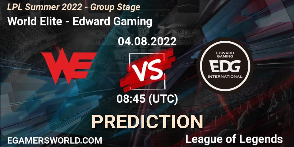 World Elite - Edward Gaming: ennuste. 04.08.22, LoL, LPL Summer 2022 - Group Stage