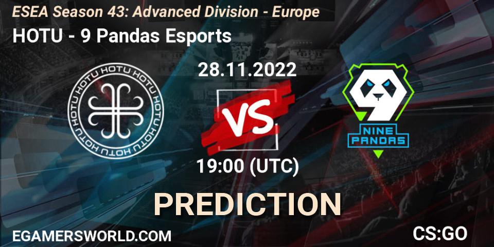 HOTU - 9 Pandas Esports: ennuste. 28.11.22, CS2 (CS:GO), ESEA Season 43: Advanced Division - Europe