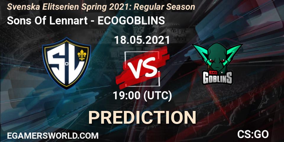 Sons Of Lennart - ECOGOBLINS: ennuste. 18.05.2021 at 19:00, Counter-Strike (CS2), Svenska Elitserien Spring 2021: Regular Season