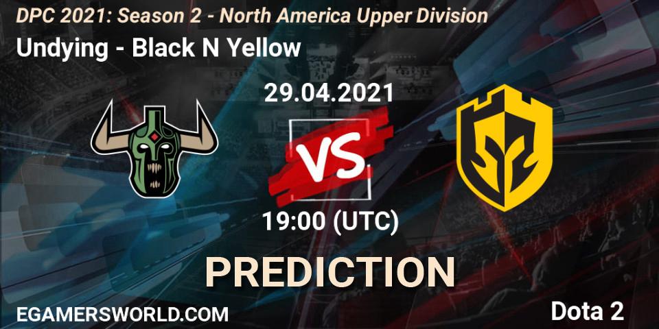 Undying - Black N Yellow: ennuste. 29.04.2021 at 19:07, Dota 2, DPC 2021: Season 2 - North America Upper Division 
