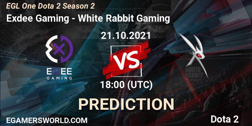 Exdee Gaming - White Rabbit Gaming: ennuste. 21.10.2021 at 18:05, Dota 2, EGL One Dota 2 Season 2