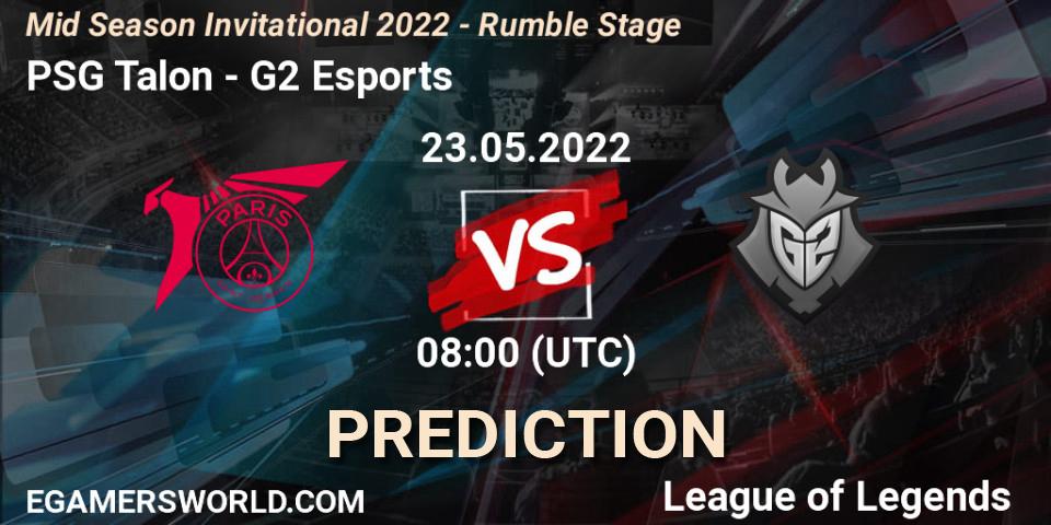 PSG Talon - G2 Esports: ennuste. 23.05.2022 at 08:00, LoL, Mid Season Invitational 2022 - Rumble Stage
