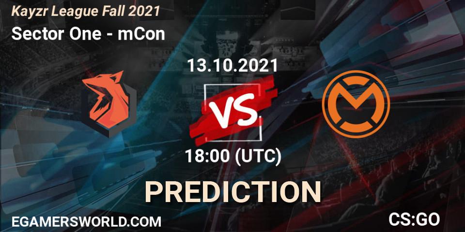 Sector One - mCon: ennuste. 13.10.2021 at 18:00, Counter-Strike (CS2), Kayzr League Fall 2021