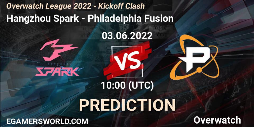 Hangzhou Spark - Philadelphia Fusion: ennuste. 03.06.2022 at 10:00, Overwatch, Overwatch League 2022 - Kickoff Clash