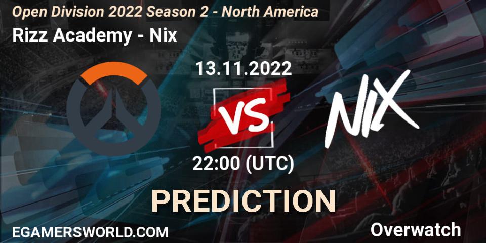Rizz Academy - Nix: ennuste. 13.11.2022 at 22:00, Overwatch, Open Division 2022 Season 2 - North America
