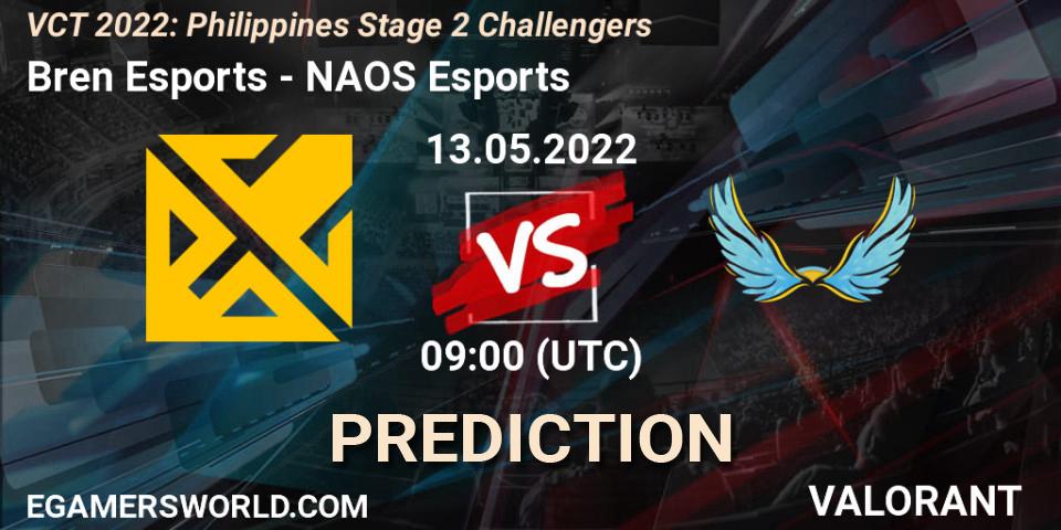 Bren Esports - NAOS Esports: ennuste. 13.05.2022 at 10:00, VALORANT, VCT 2022: Philippines Stage 2 Challengers