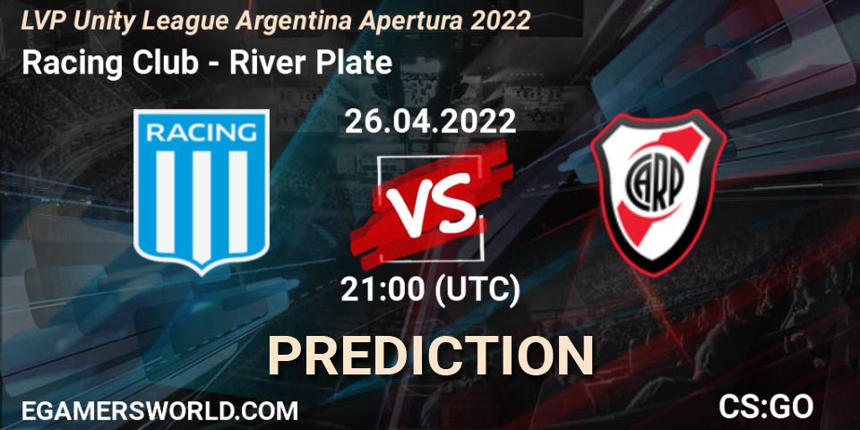 Racing Club - River Plate: ennuste. 26.04.2022 at 21:00, Counter-Strike (CS2), LVP Unity League Argentina Apertura 2022