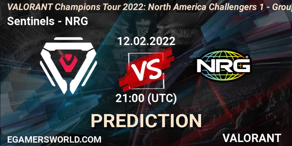 Sentinels - NRG: ennuste. 12.02.2022 at 21:00, VALORANT, VCT 2022: North America Challengers 1 - Group Stage