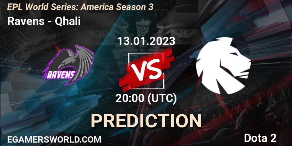 Ravens - Qhali: ennuste. 13.01.2023 at 20:00, Dota 2, EPL World Series: America Season 3