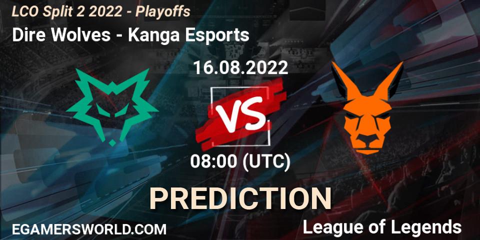 Dire Wolves - Kanga Esports: ennuste. 16.08.2022 at 08:00, LoL, LCO Split 2 2022 - Playoffs