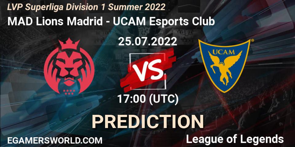 MAD Lions Madrid - UCAM Esports Club: ennuste. 25.07.2022 at 17:00, LoL, LVP Superliga Division 1 Summer 2022