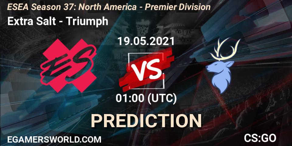 Extra Salt - Triumph: ennuste. 23.05.2021 at 23:00, Counter-Strike (CS2), ESEA Season 37: North America - Premier Division