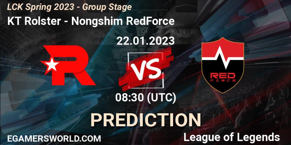 KT Rolster - Nongshim RedForce: ennuste. 22.01.2023 at 09:40, LoL, LCK Spring 2023 - Group Stage