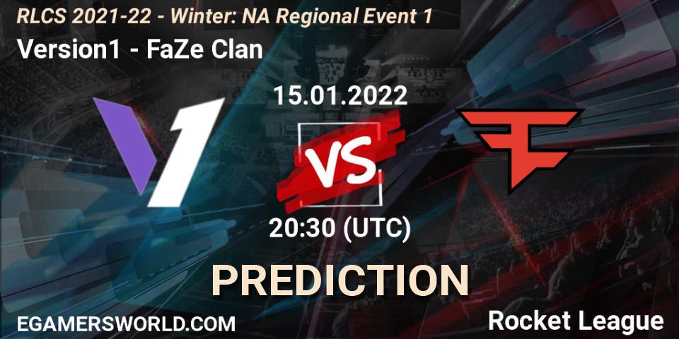 Version1 - FaZe Clan: ennuste. 15.01.22, Rocket League, RLCS 2021-22 - Winter: NA Regional Event 1