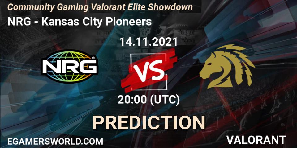 NRG - Kansas City Pioneers: ennuste. 14.11.2021 at 20:00, VALORANT, Community Gaming Valorant Elite Showdown