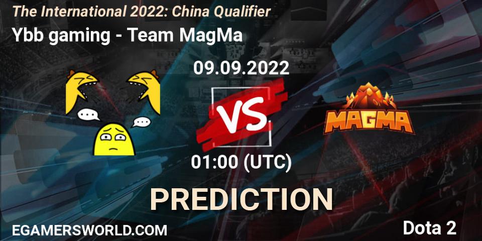 Ybb gaming - Team MagMa: ennuste. 09.09.2022 at 01:10, Dota 2, The International 2022: China Qualifier