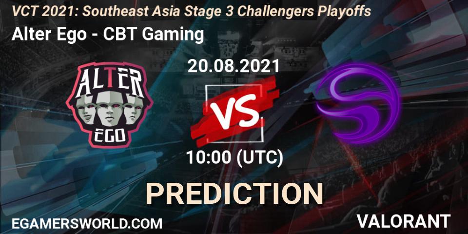 Alter Ego - CBT Gaming: ennuste. 20.08.2021 at 10:00, VALORANT, VCT 2021: Southeast Asia Stage 3 Challengers Playoffs