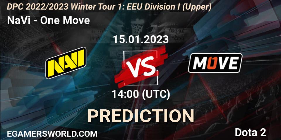 NaVi - One Move: ennuste. 15.01.23, Dota 2, DPC 2022/2023 Winter Tour 1: EEU Division I (Upper)