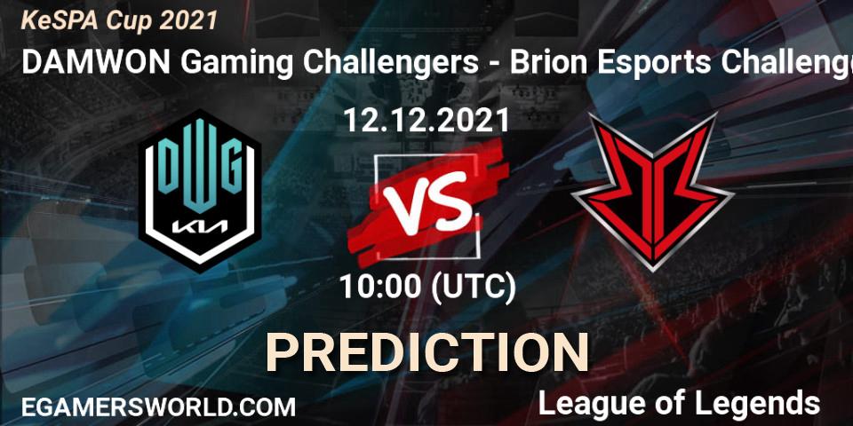 DAMWON Gaming Challengers - Brion Esports Challengers: ennuste. 12.12.2021 at 08:00, LoL, KeSPA Cup 2021