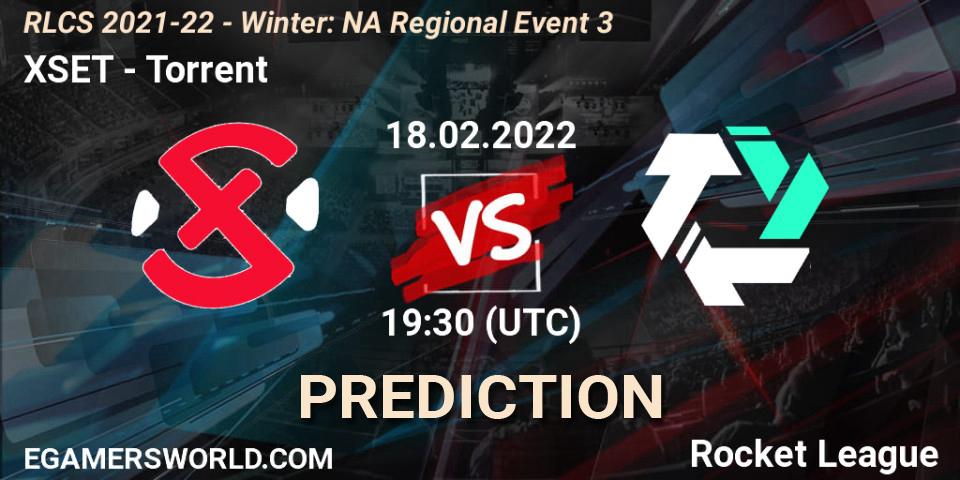 XSET - Torrent: ennuste. 18.02.2022 at 19:30, Rocket League, RLCS 2021-22 - Winter: NA Regional Event 3