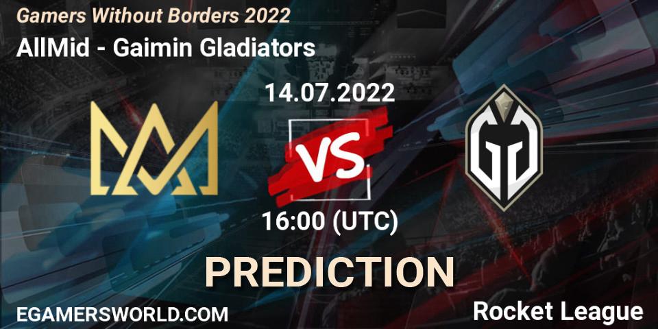 AllMid - Gaimin Gladiators: ennuste. 14.07.2022 at 16:00, Rocket League, Gamers Without Borders 2022