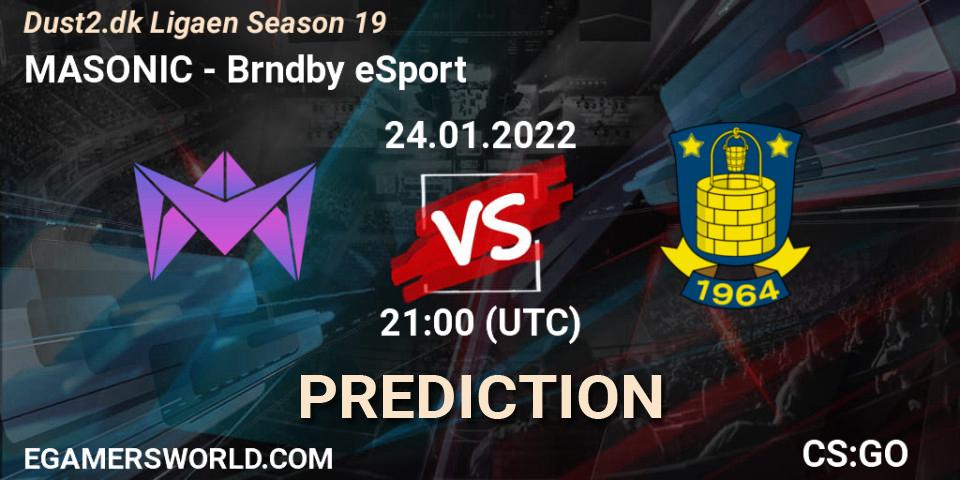 MASONIC - Brøndby eSport: ennuste. 25.01.2022 at 19:00, Counter-Strike (CS2), Dust2.dk Ligaen Season 19