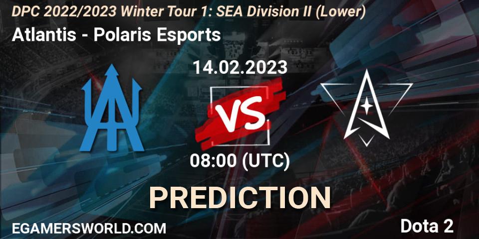 Atlantis - Polaris Esports: ennuste. 15.02.23, Dota 2, DPC 2022/2023 Winter Tour 1: SEA Division II (Lower)