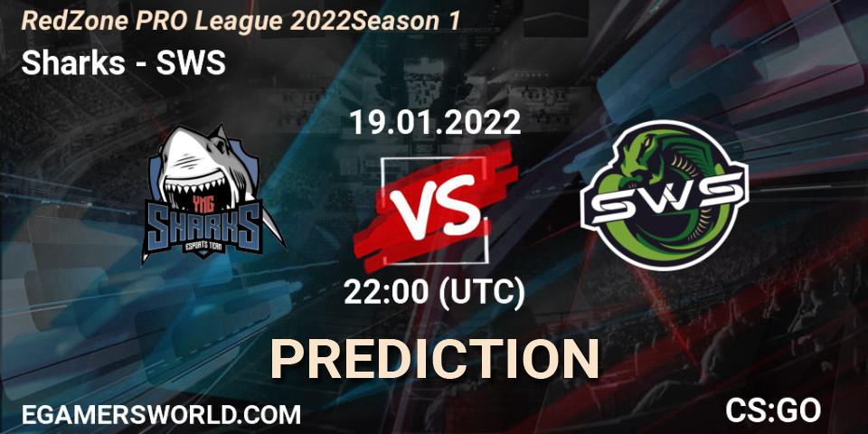 Sharks - SWS: ennuste. 19.01.2022 at 22:00, Counter-Strike (CS2), RedZone PRO League 2022 Season 1