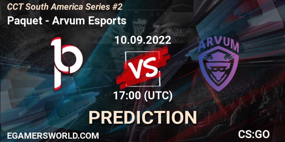 Paquetá - Arvum Esports: ennuste. 10.09.2022 at 17:45, Counter-Strike (CS2), CCT South America Series #2