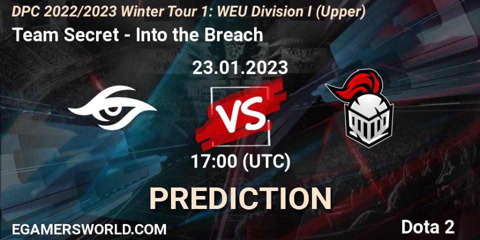 Team Secret - Into the Breach: ennuste. 23.01.2023 at 17:19, Dota 2, DPC 2022/2023 Winter Tour 1: WEU Division I (Upper)