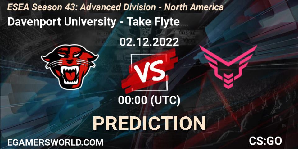 Davenport University - Take Flyte: ennuste. 02.12.22, CS2 (CS:GO), ESEA Season 43: Advanced Division - North America