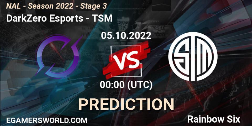DarkZero Esports - TSM: ennuste. 05.10.22, Rainbow Six, NAL - Season 2022 - Stage 3