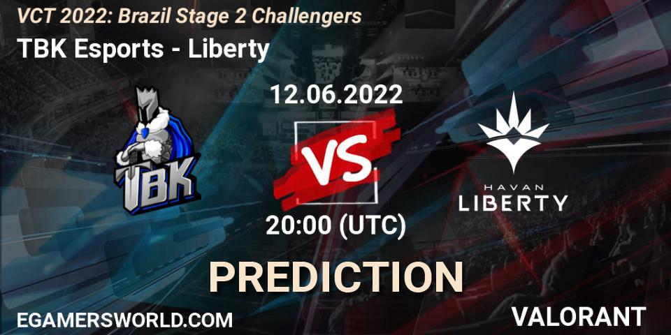 TBK Esports - Liberty: ennuste. 12.06.2022 at 20:00, VALORANT, VCT 2022: Brazil Stage 2 Challengers