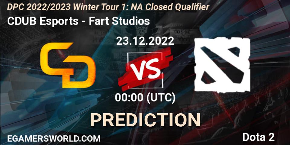 CDUB Esports - Fart Studios: ennuste. 22.12.2022 at 23:39, Dota 2, DPC 2022/2023 Winter Tour 1: NA Closed Qualifier