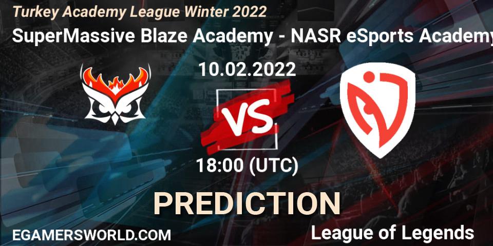 SuperMassive Blaze Academy - NASR eSports Academy: ennuste. 10.02.2022 at 18:15, LoL, Turkey Academy League Winter 2022